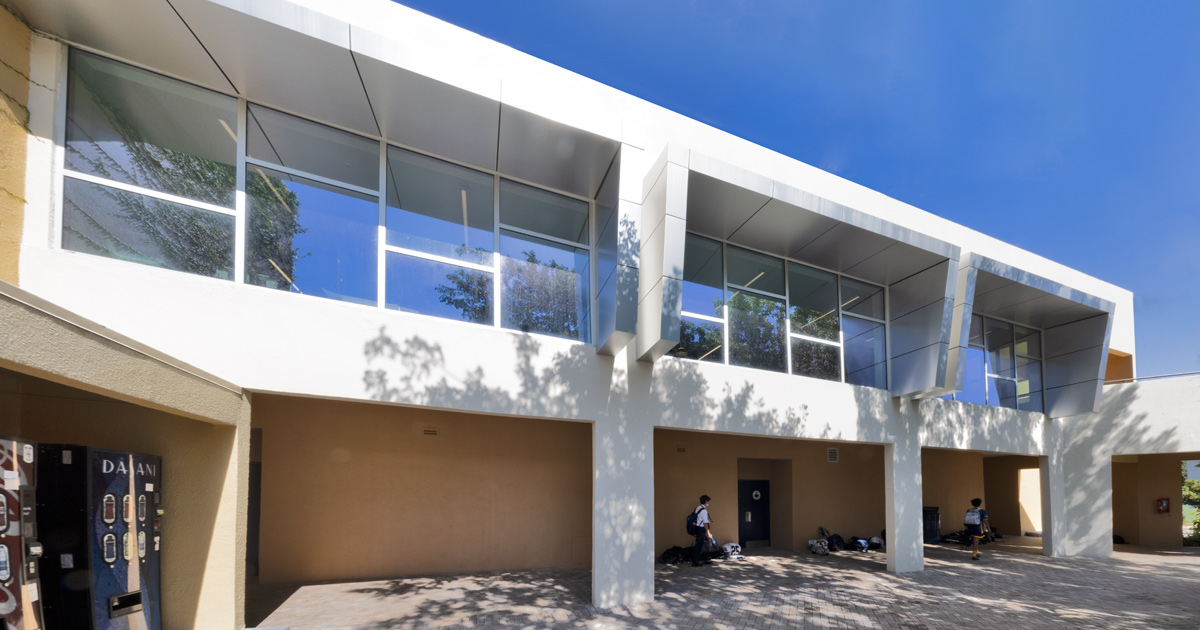 Architectural view oft the Belen Jesuit Innovation Ctr in Miami, FL.